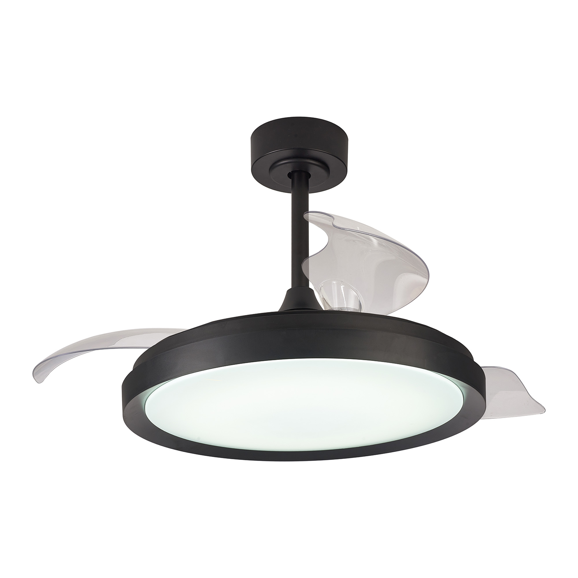 M8828  Mistral 50W LED Dimmable Ceiling Light With Built-In 30W DC Fan; 2700-5000K Remote Control; Black
